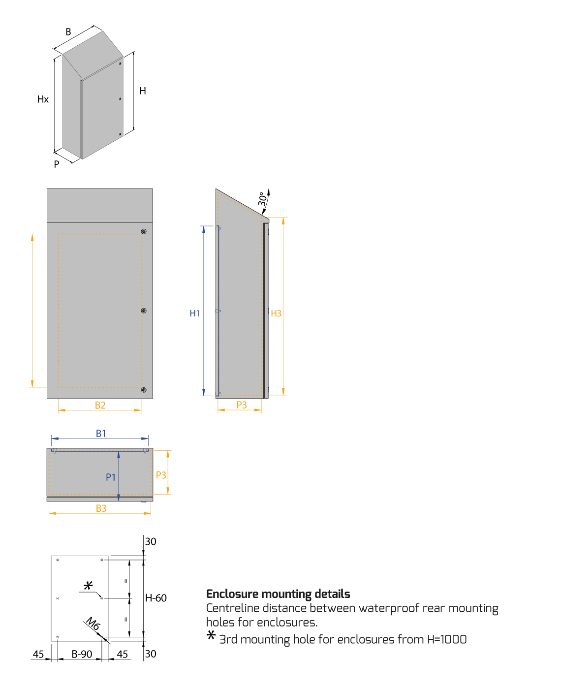 Technical drawing - CH enclosure