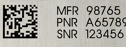What is it possible to get with a DataMatrix coding on a metal component?